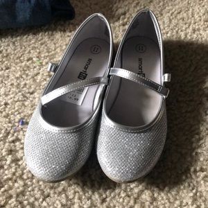 COPY - Silver glitter ballet flats for girls size 11